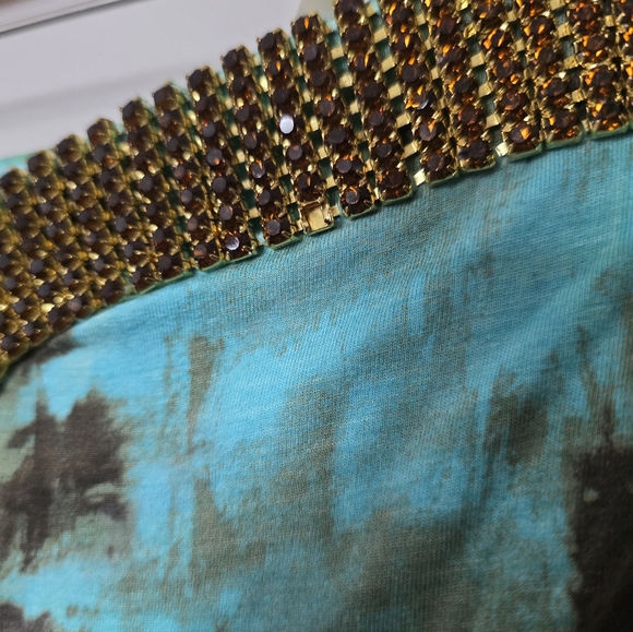 Nwot Sky Brand crystal rhinestone cutout strapless dress Size Xtra Small-flawed - Picture 3 of 7